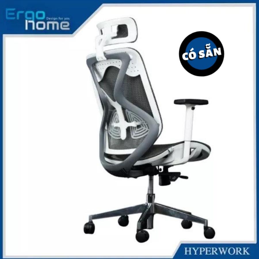 Ghế công thái học xoay văn phòng HyperWork HPW01 Ergohome, ghế làm việc thiết kế đẹp, đệm lưới êm thoáng mát, ngả 125 độ, bảo vệ cột sống, giảm đau mỏi lưng