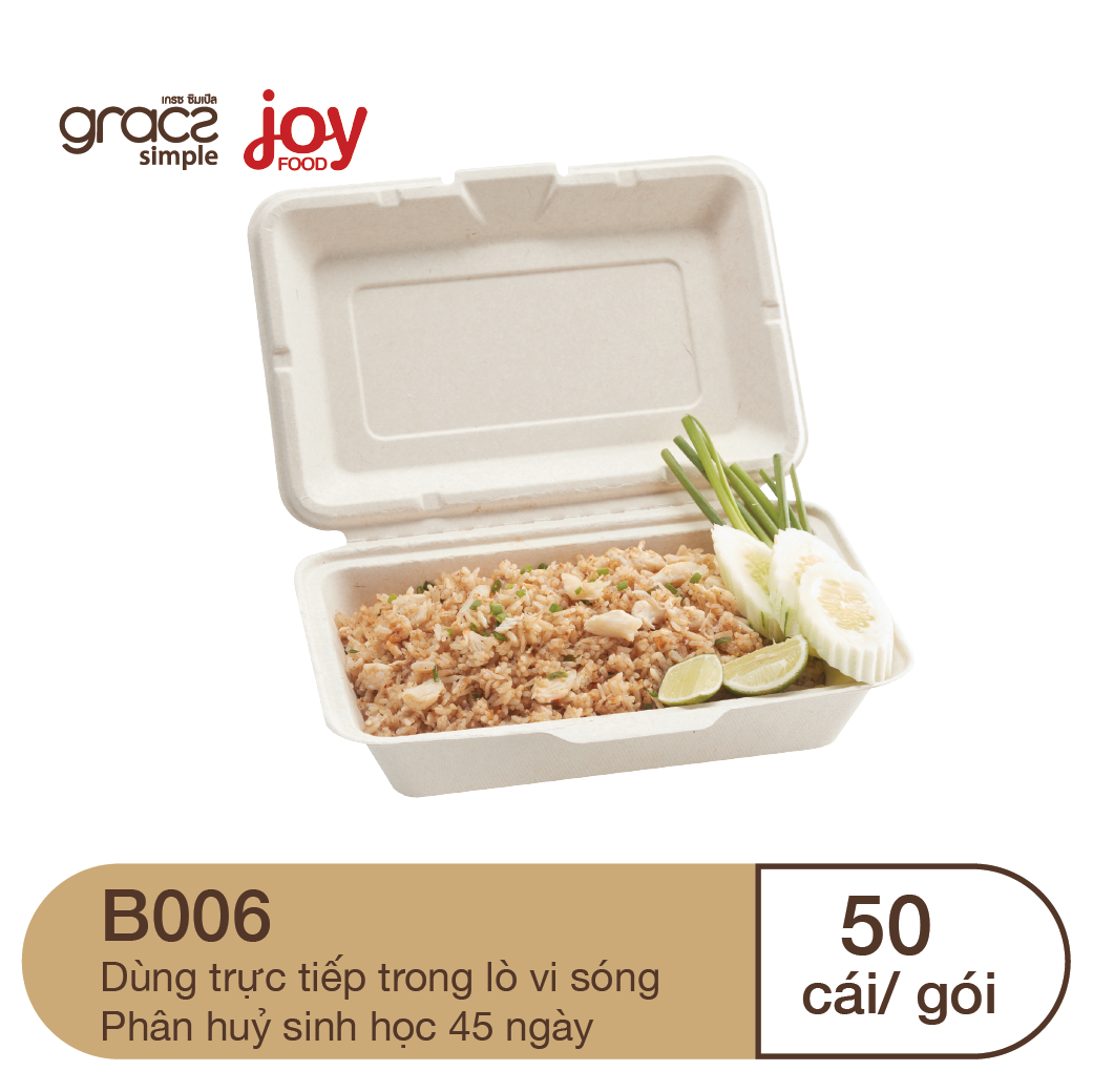 50 hộp bã mía Gracz Thái Lan 1 ngăn 1000ml (nâu)