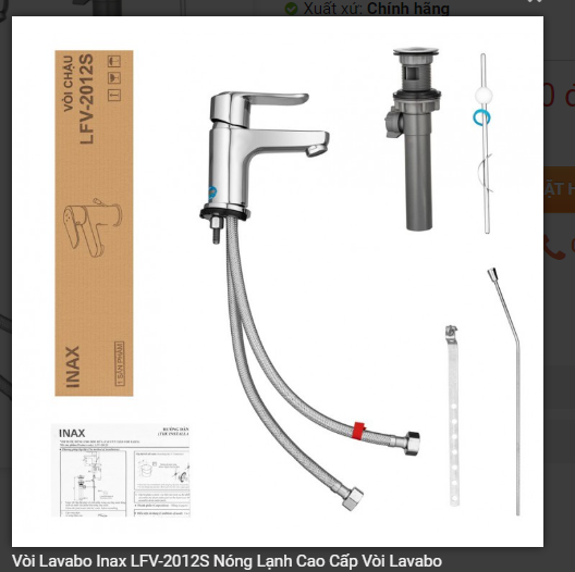 Vòi chậu rửa mặt lavabo INAX LFV-2012S nóng lạnh - Hàng chính hãng