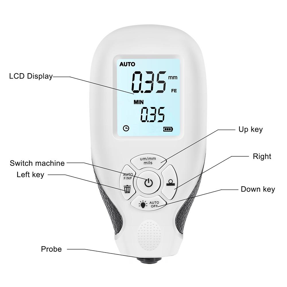Đồng hồ đo độ dày kỹ thuật số 0.01mm màn hình LCD chuyên dụng cho xe hơi