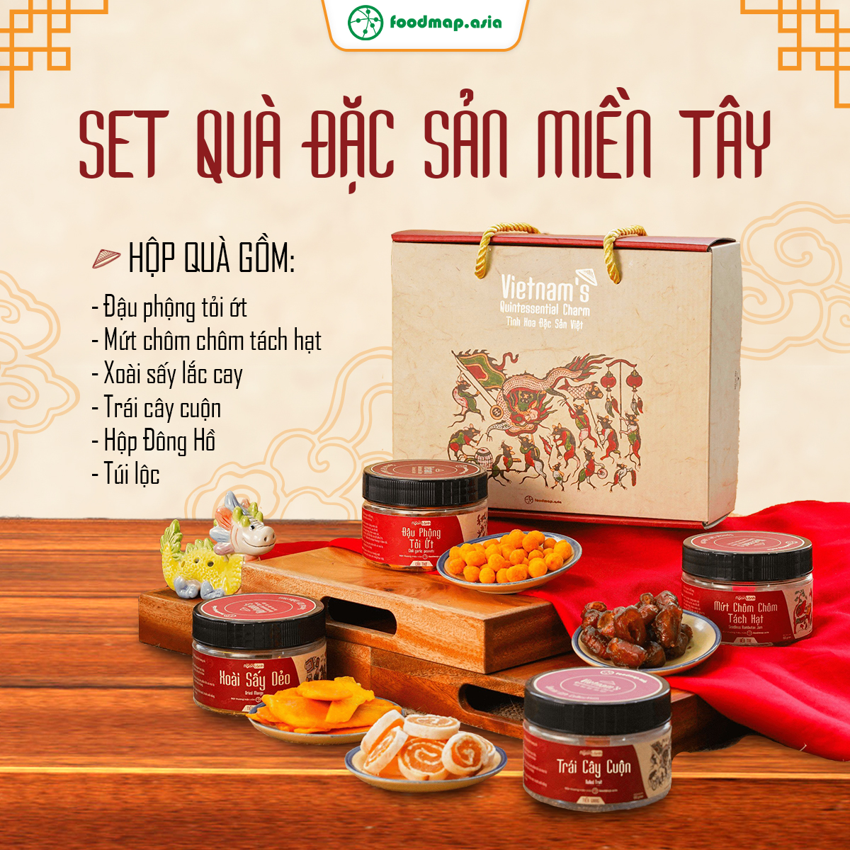 Set Quà Tết Đặc Sản Miền Tây - Đặc Sản Ngon Lành - BST Tết Giáp Thìn 2024