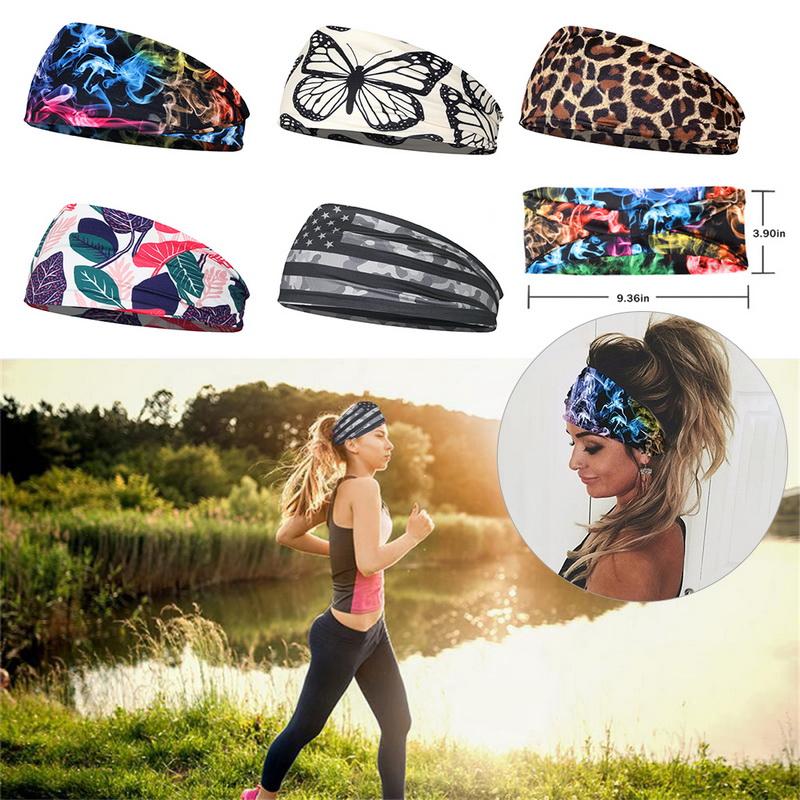 Tie Dye Đi xe đạp Yoga Băng đô thể thao thấm mồ hôi Phụ nữ Băng đô thấm mồ hôi cho nam giới Phụ nữ Yoga dây buộc tóc Băng quấn đầu thể thao an toàn Color: D