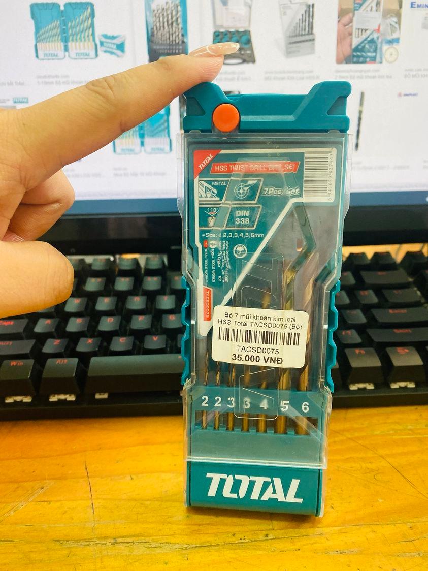 BỘ 7 MŨI KHOAN KIM LOẠI HSS TOTAL TACSD0075