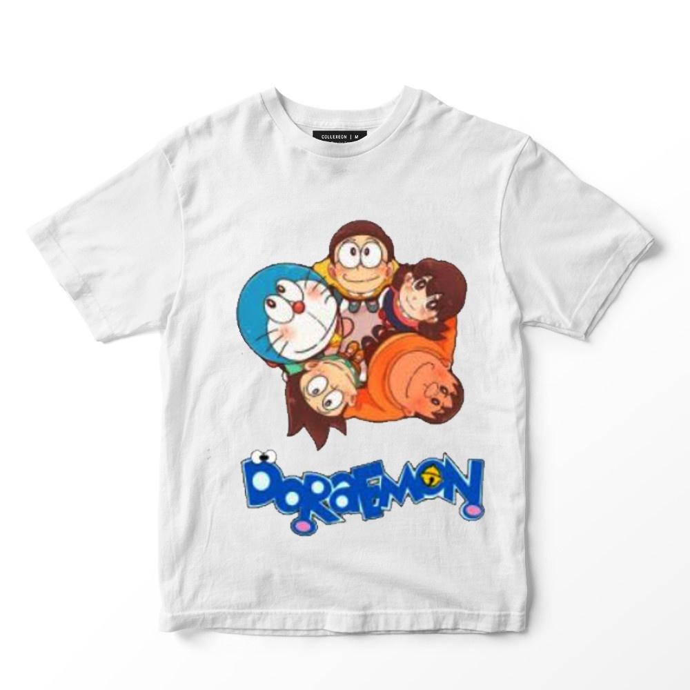 Áo Thun Bé Gái Bé Trai 1 Tuổi - 8 Tuổi | Áo Thun Trơn Cho Bé In Hình Doraemon Dễ Thương