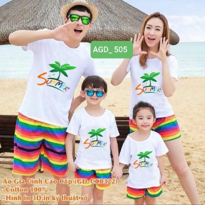 Áo thun in mẫu cây dừa summer- MÃ AGD 505