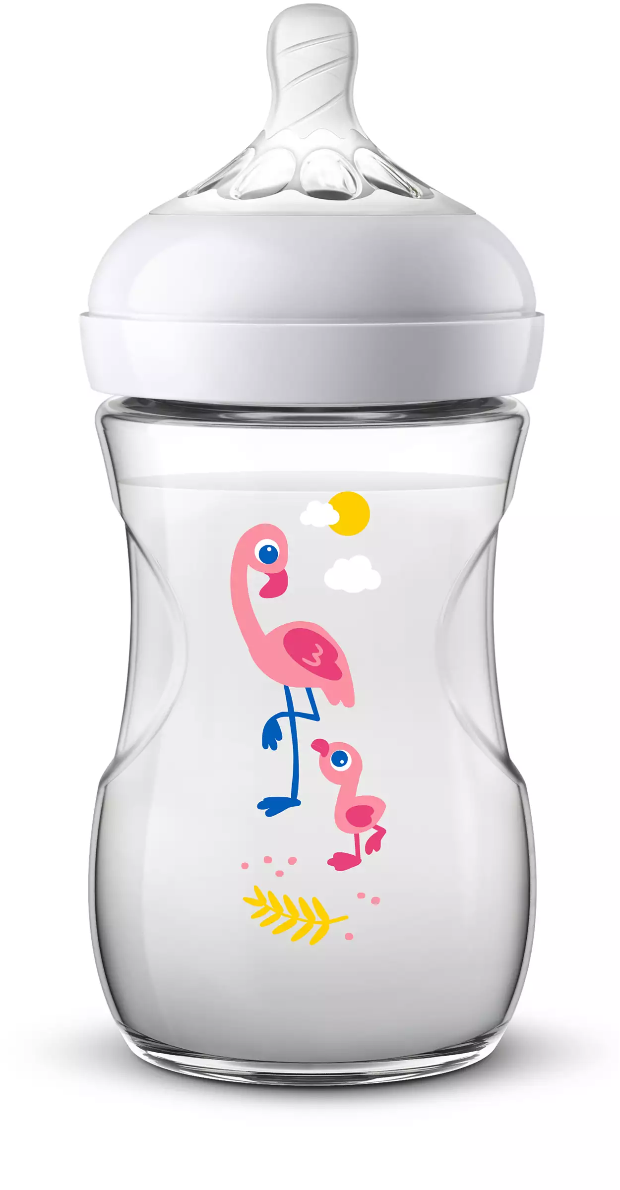 Bình  sữa Mô phòng tự nhiên Philips Avent dung tích 260ml cho bé từ 1 tháng tuổi (họa tiết Hippo/Flamingo)