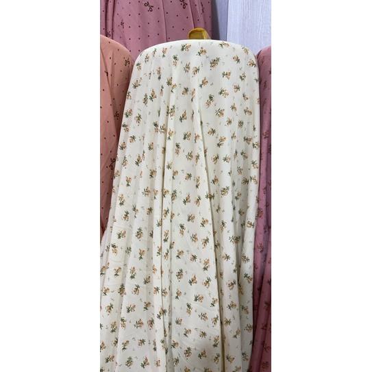 vải đũi lạnh búp hoa nền be siêu hot may váy,bộ mềm mát