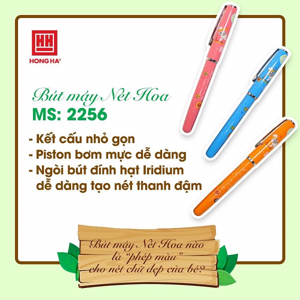 Combo 3 bút máy nét hoa 2256 hồng