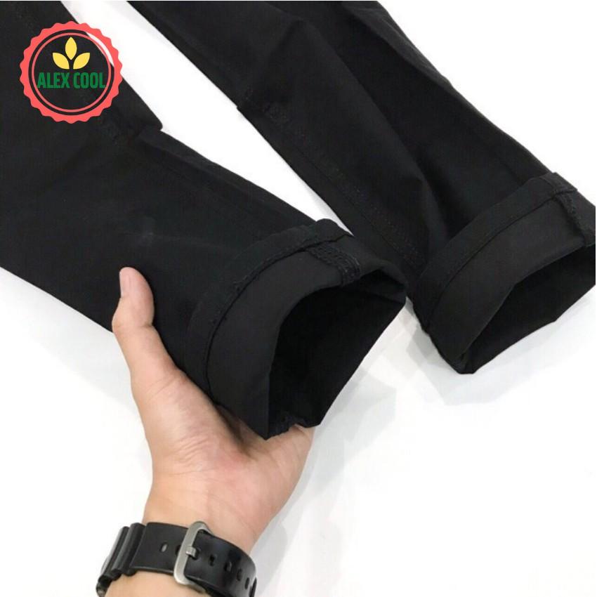 Quần jean nam đen trơn chất bò mỏng nhẹ ống côn cao cấp, phù hợp mùa hè, alex cool