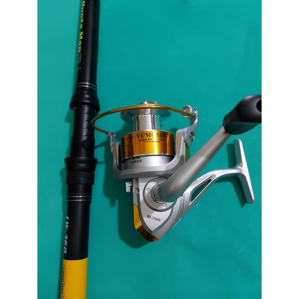 Cần rút huntman vơi máy yomoshi.cần rút.cần câu huntman.cần câu bạo lực