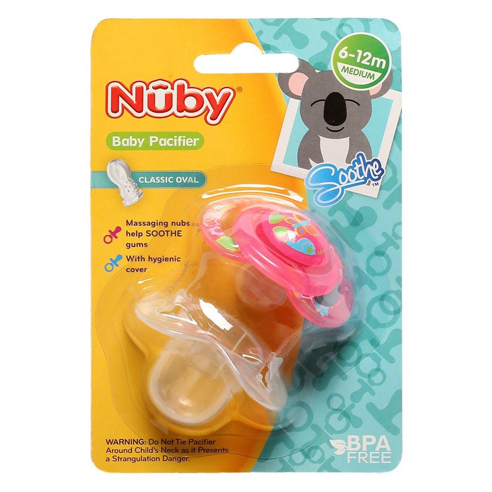[ 5795-XLA-Nuby ] Ty ngậm chỉnh nha Classic Oval ( 6-12m ), có nắp đậy