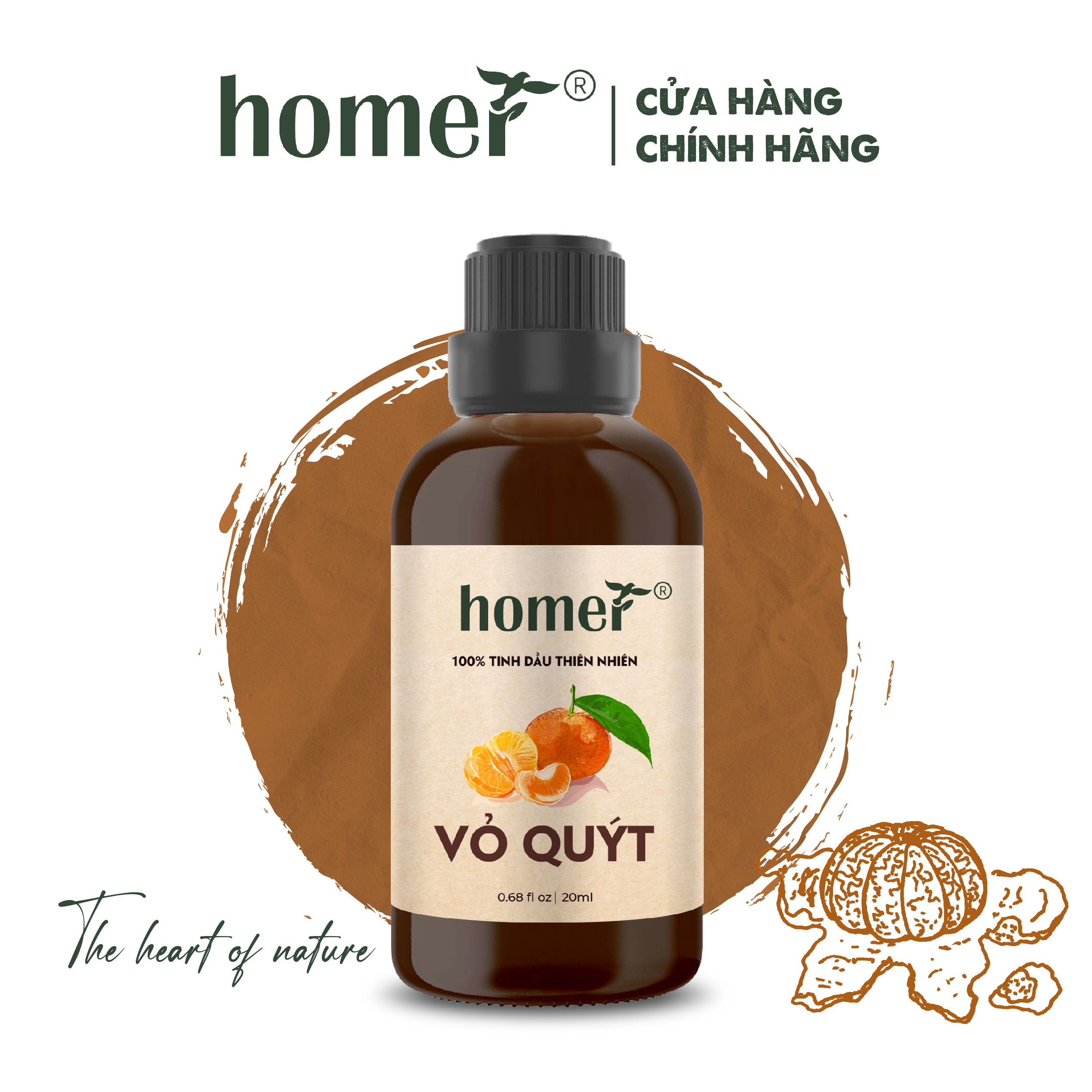 Tinh Dầu Quýt Homer 100ml - Chính Hãng, Đạt Chuẩn Kiểm Định Cao Cấp - Tinh Dầu Xông Thơm Phòng, Thư Giãn, Khử Mùi hiệu quả