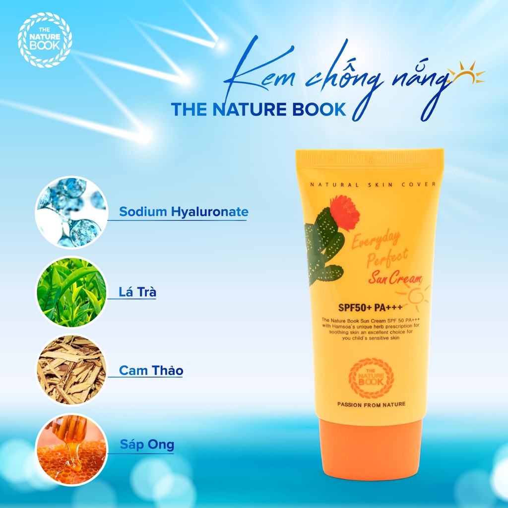 Kem chống nắng The Nature Book hoàn hảo hằng ngày Everyday Perfect Sun Cream SPF50+/PA+++ 50g