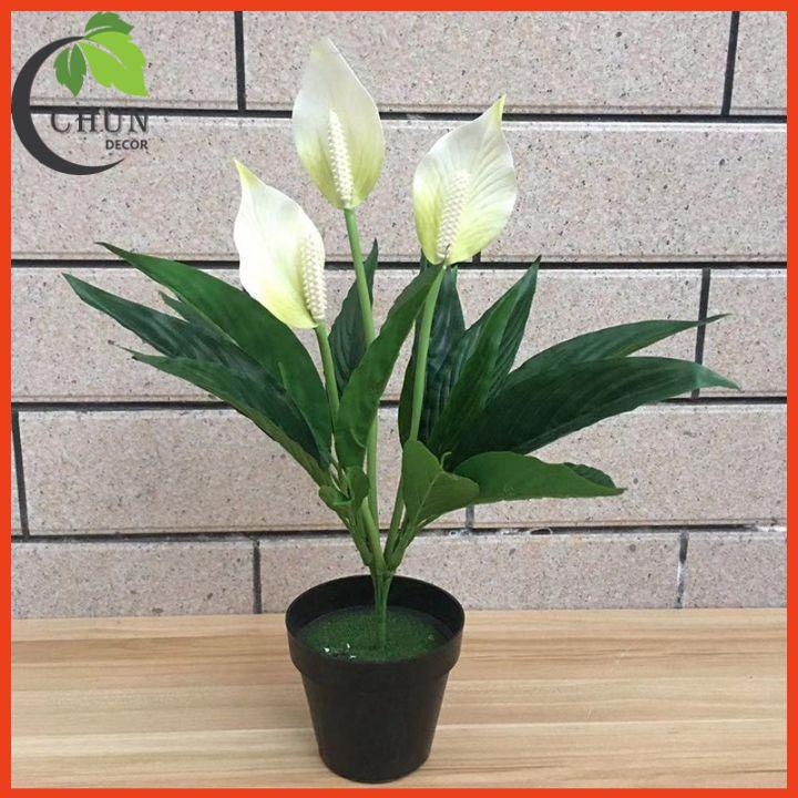 Chậu Hoa Để Bàn Bình Hoa Lan Ý Sang Trọng Cao 47cm Trang Trí Phòng Khách Văn Phòng Cửa Hàng