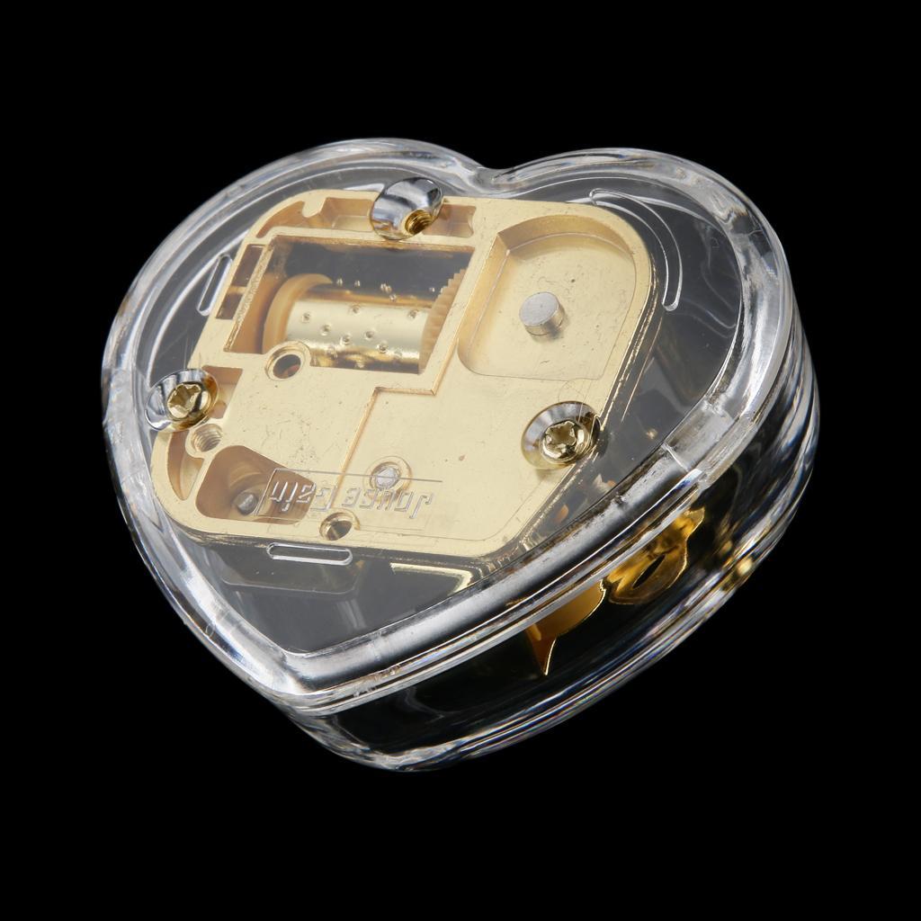 2pcs Acrylic Clockwork Music Box Melody Box Happy Birthday To You Tune Case Home Office Decoration