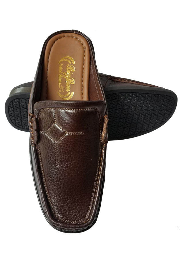 Dép Bít Mũi Nam Da Bò Thật Cao Cấp HKT342