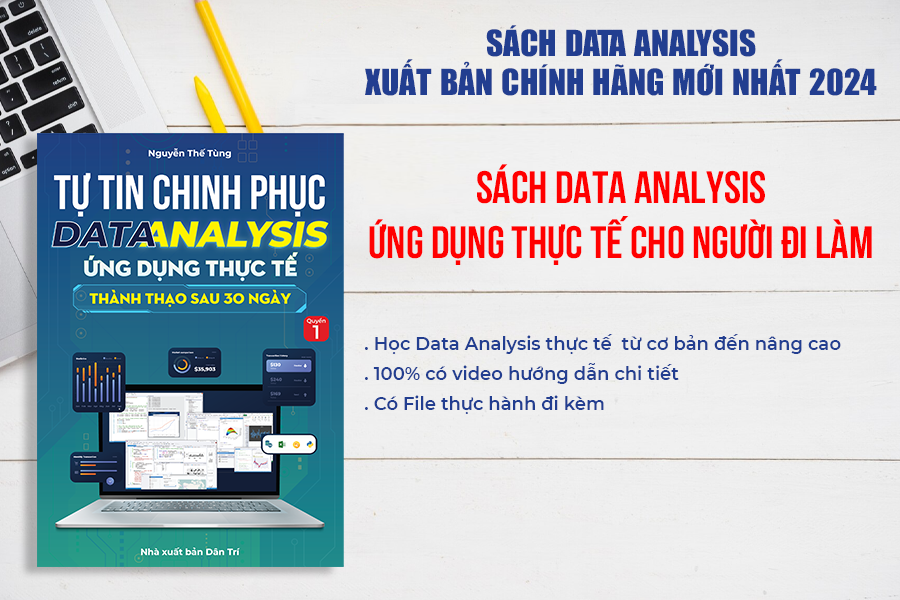 Sách Data Analysis Quyển 1 Cơ Bản, Ứng Dụng Thực Tế, Có Tặng Kèm Video Hướng Dẫn