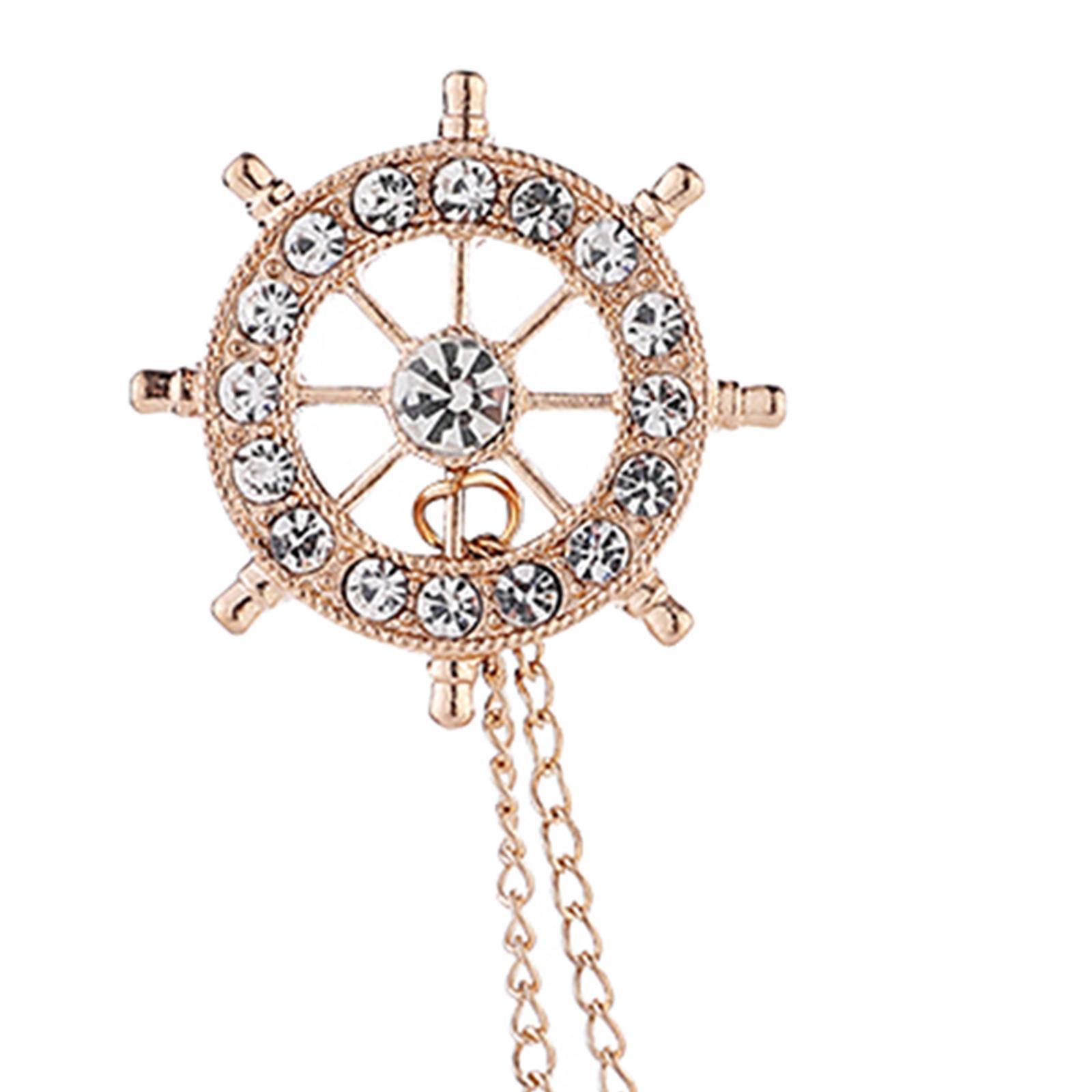 Lapel Pin Brooches Link Chains Pin Tassel Chain Brooch for Tie Men