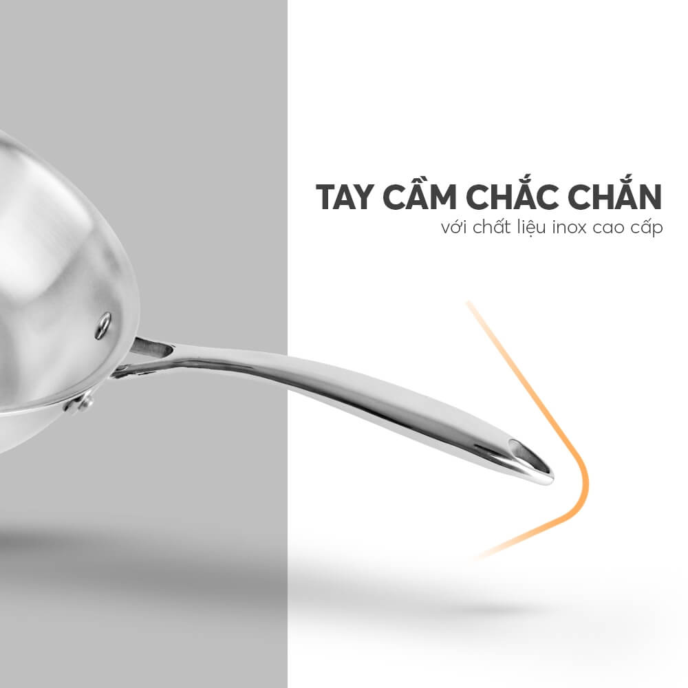 Chảo Nguyên Khối Sâu Lòng Inox 304 Elmich Trimax EL-3846 Nhiều Size,Hàng Chính Hãng, Đáy Từ -JoyMall
