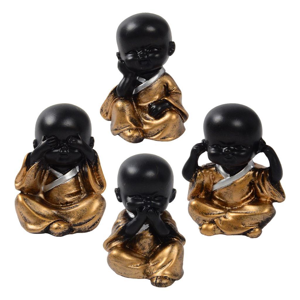 Resin Small Buddha Statue Monk Figurine Tea pet  Ornaments