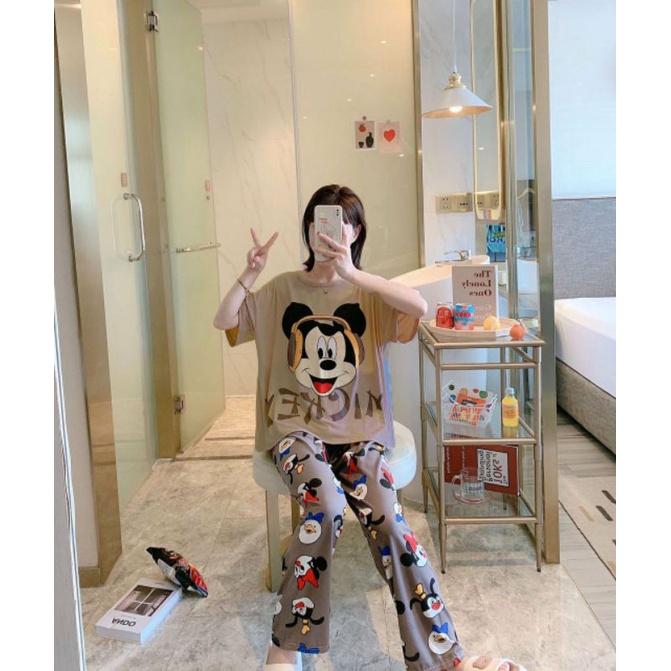 Set Đồ Ngủ Mặc Nhà Tay Ngắn Kiểu Dáng Dễ Thương Xinh Xắn Cho Nữ