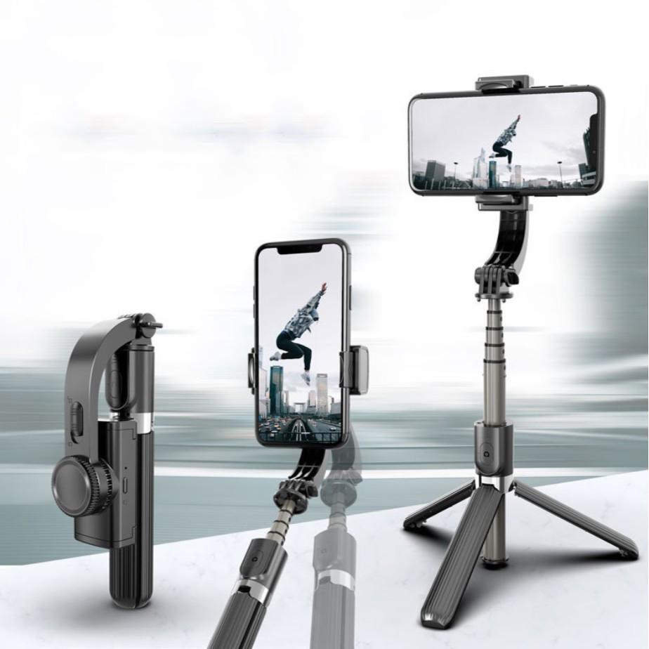 Gậy tự sướng chống rung L08 kiểu gimbal tripod dùng cho điện thoại, selfie chụp ảnh bằng remote Bluetooth 4.0