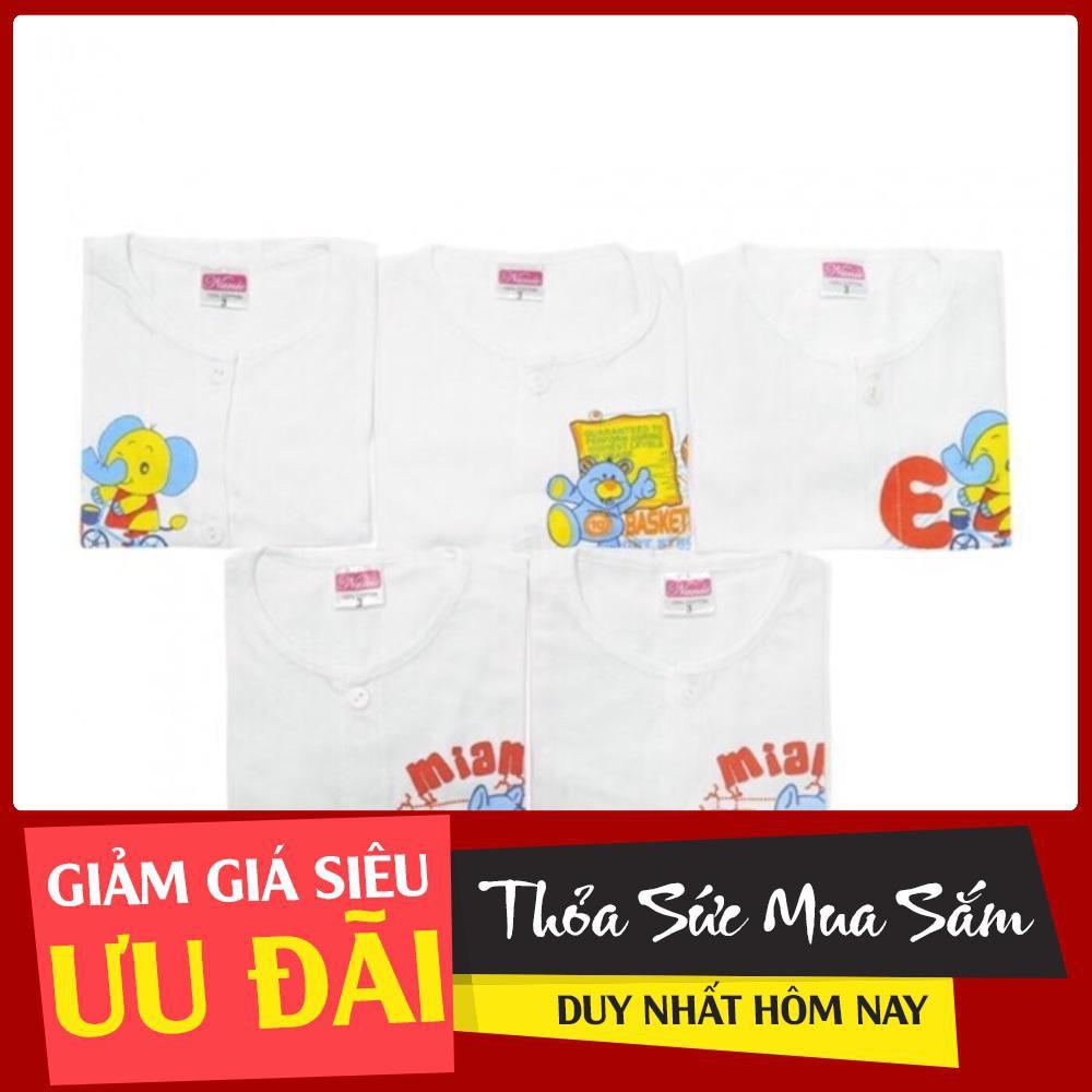 (4-18kg)Combo 10 Áo cài giữa tay dài trắng Nanio