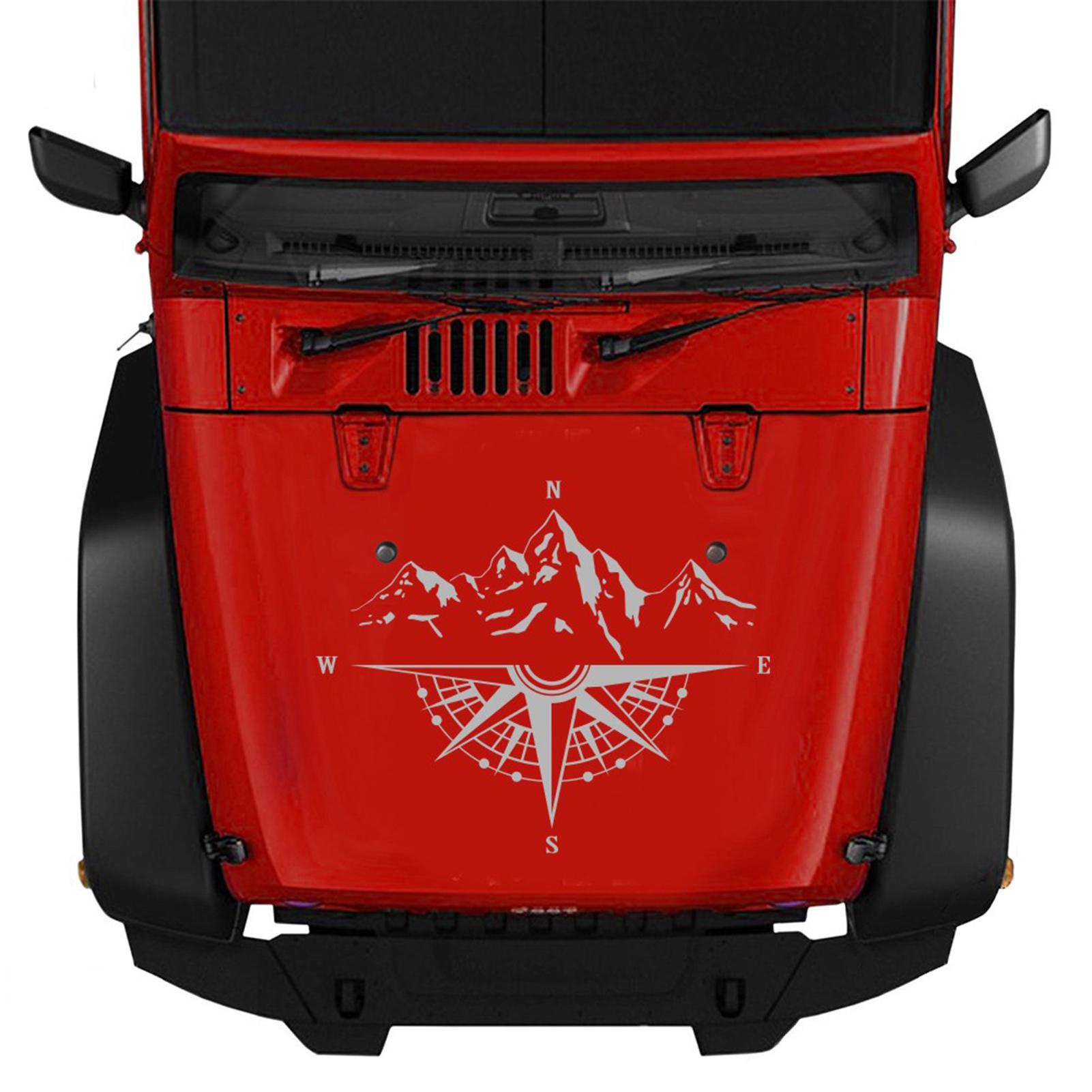 Mountain Compass Stickers, Decal for Car Hood Auto Body Side Door Compass Waterproof Sticker, Vinyl Stripe Decal Sticker