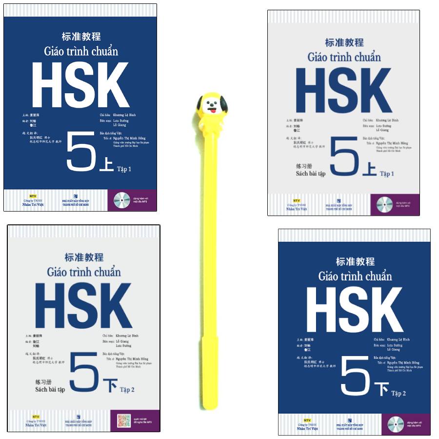 Combo Giáo Trình Chuẩn HSK 5 Bài Học và Giáo Trình Chuẩn HSK 5 Bài Tập ( Tặng Kèm Viết )