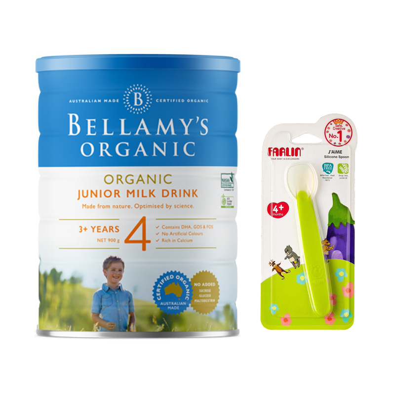 Sữa bột Bellamys Organic số 4 900g tặng thìa ăn dặm silicon Farlin