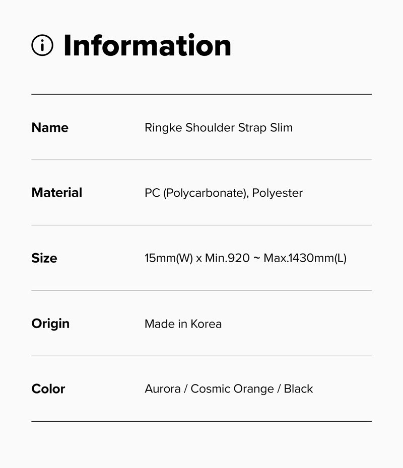 [Mới] Dây đeo RINGKE Shoulder Slim Strap - Hàng Chính Hãng