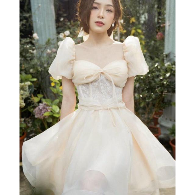 ĐẦM LỤA XOÈ TAY PHỒNG CÔNG CHÚA