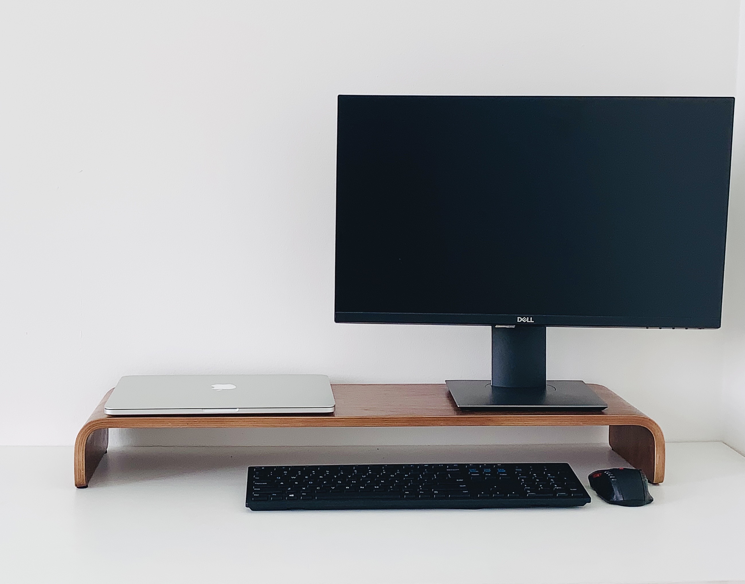 Kệ màn hình máy tính, Kệ Tivi Dài 80 cm, Gỗ uốn cong Plyconcept Monitor Stand U800 - Màu gỗ Walnut