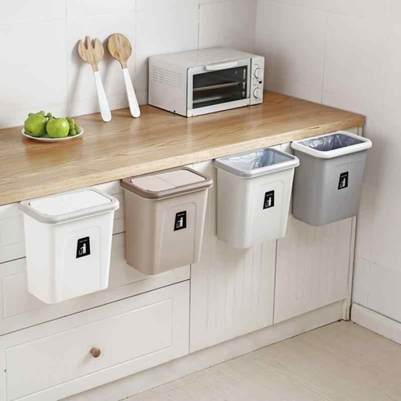 Thùng rác thông minh tiện dụng treo tường có nắp thời trang- 9L