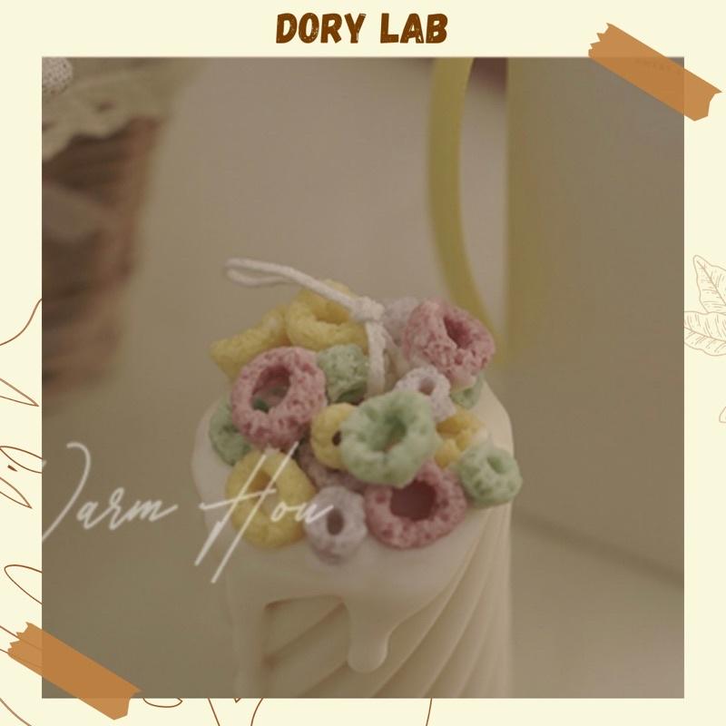 Nến Thơm Trụ Xoắn Phủ Kem Topping Handmade Hàn Quốc, Phụ Kiện Decor Chụp Ảnh - Dory Lab