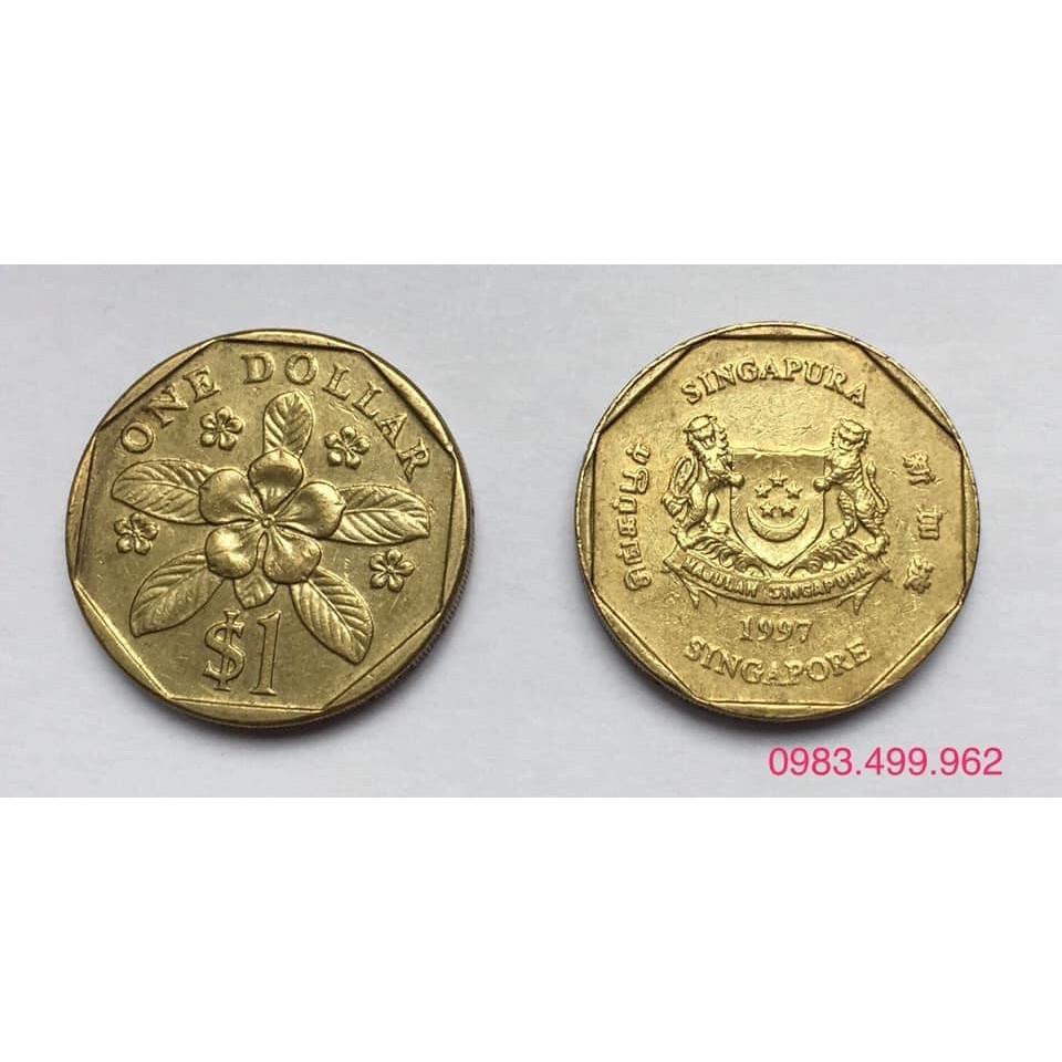 Combo 2 đồng Xu 1 Dollar may mắn của Singapore.