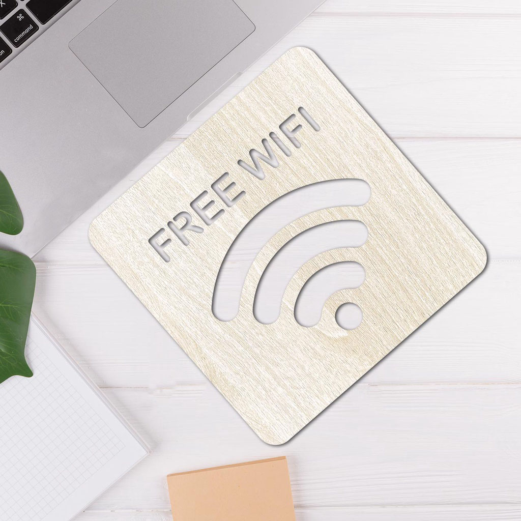 Bảng Gỗ Wifi - Bảng Gỗ Treo Cửa - Thiết Kế Pass Wifi Theo Yêu Cầu