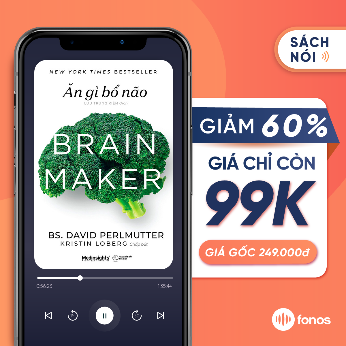 [E-Voucher] Sách nói Fonos; Ăn Gì Bổ Não