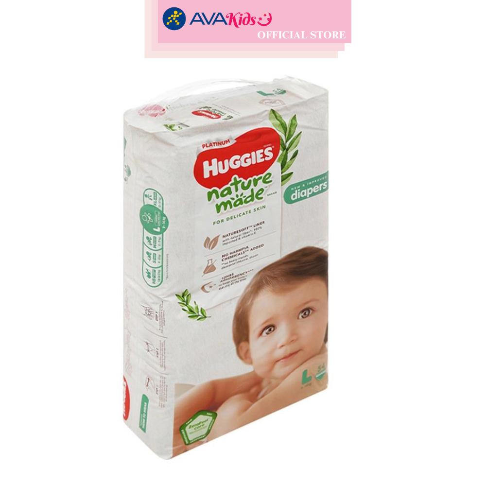 Tã dán Huggies Platinum nature made siêu cao cấp size L 54 miếng (9 - 14 kg)