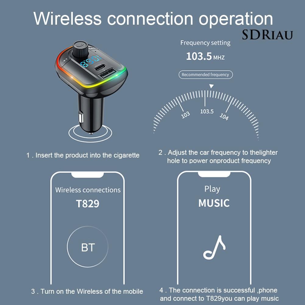 Máy Nghe Nhạc Mp3 Bluetooth 5.0 18w Qcd Kèm Phụ Kiện Cho Xe Ô Tô