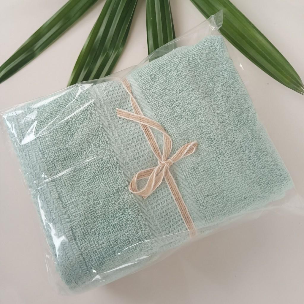 Combo khăn mặt kèm khăn đa năng tiện dụng cho mọi nhà, 100%cotton, siêu thấm nước, mềm mại, an toàn cho da, nhiều màu