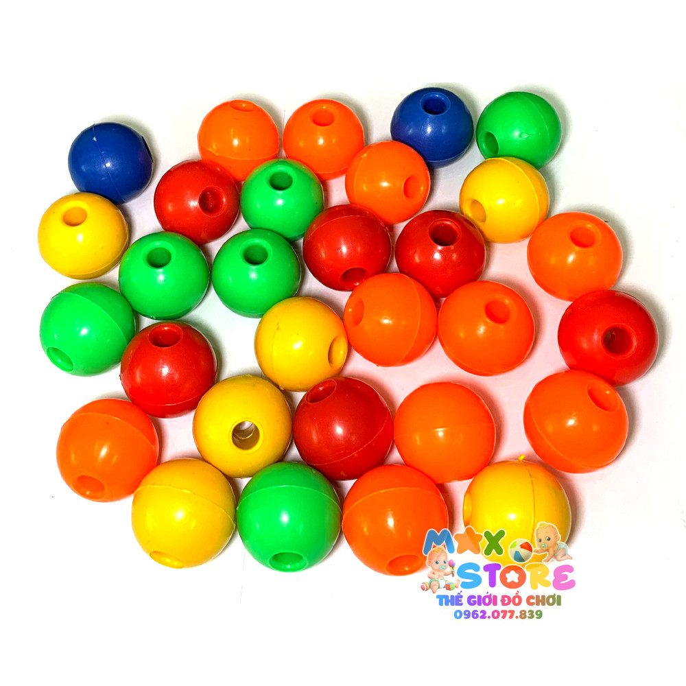 Đồ Chơi Xâu Hạt Nhựa Tròn To Đẹp Dành Cho Trẻ Mầm Non - Đồ Chơi Thông Tư 02