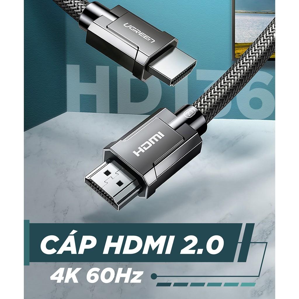 Cáp HDMI 2.0 độ phân giải 4K 60Hz cao cấp dài 1-2m UGREEN HD136 - Hàng Chính Hãng