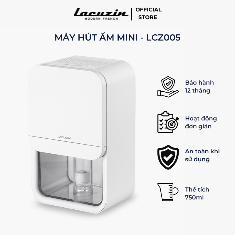 Máy hút ẩm mini Lacuzin - MINI DEHUMIDIFIER - LCZ005 - HÀNG CHÍNH HÃNG LACUZIN HÀN QUỐC