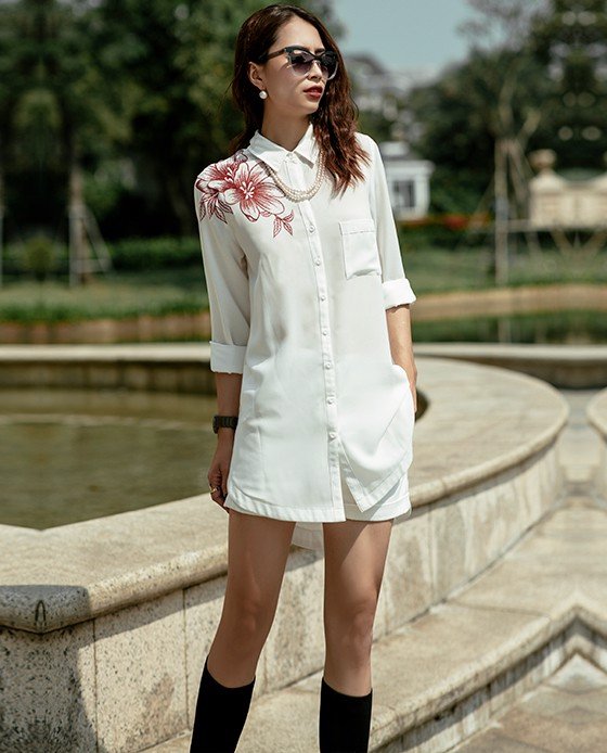 Áo Thêu 3D Kiểu Áo Sơ Mi Oversized Cá Tính | Thời trang thiết kế Hity