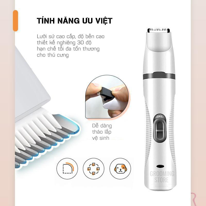 (BZ-801) Tông đơ cắt lông chó mèo 3in1 - cạo bàn chân - cắt tỉa - mài móng - Grooming Store