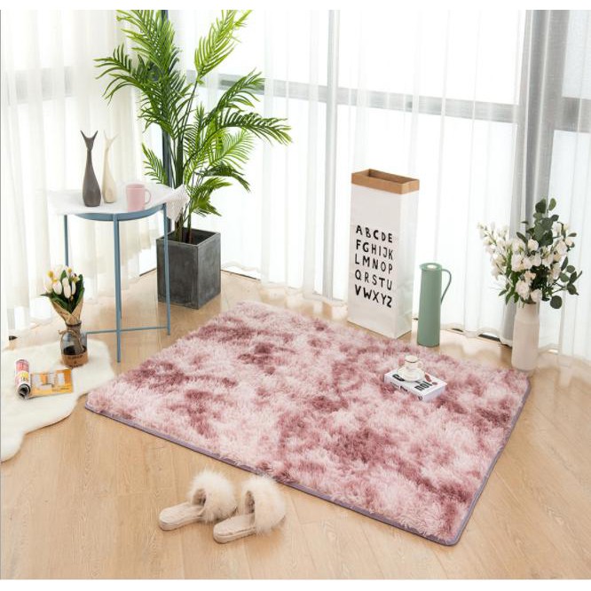 Thảm Trang Trí Lông Xù Loang Trải Sàn Cao Cấp HL-18 Hồng Tím