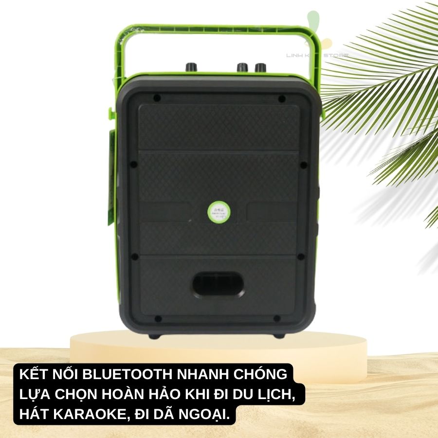 Loa kéo di động NE-228 - Loa xách tay mini chất liệu nhựa cao cấp, công suất 100W kèm micro không dây hát karaoke