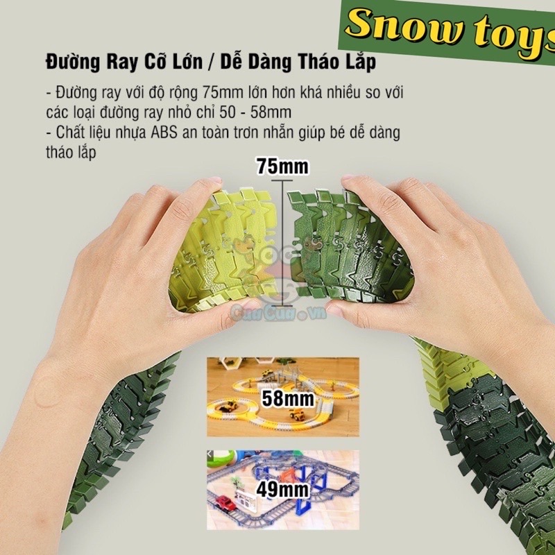 Đồ chơi đường ray công viên khủng long - Đồ chơi ô tô đường ray xe lửa thăm quan công viên kỷ Jura cho bé phát triển