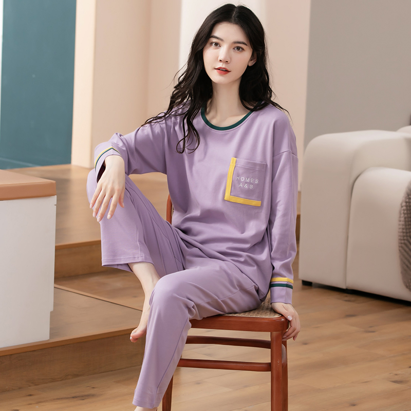 Đồ mặc nhà nữ thu đông cotton mịn đẹp 5136